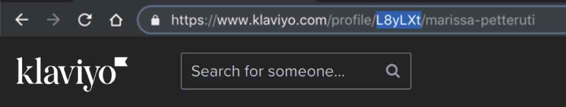 ID profilo di 6 caratteri nell'URL di un profilo.