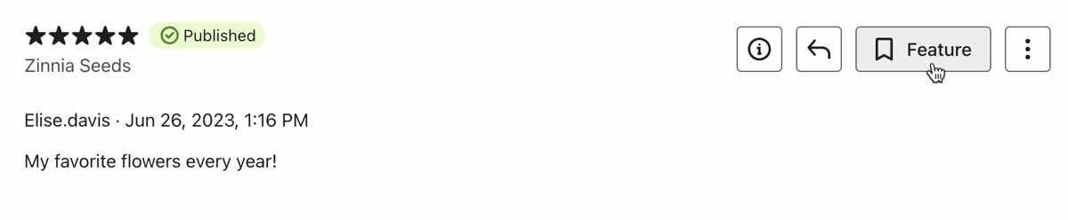 The option to feature a review