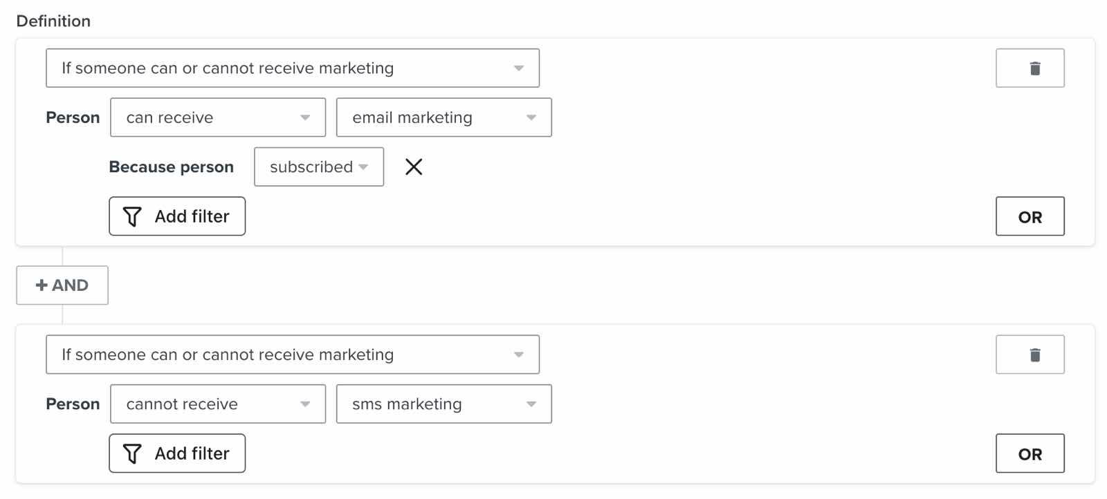 suscrito a email no a sms