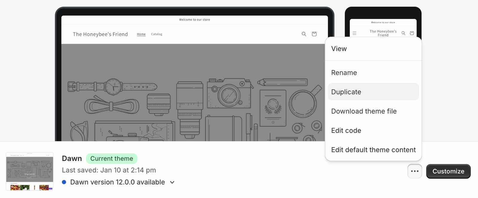 duplicate your theme
