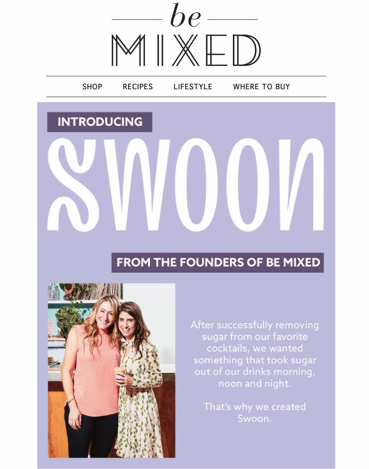L'email de Swoon comme exemple de rebranding