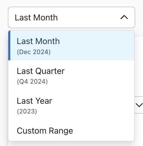 Zeitspannen-Drop-down