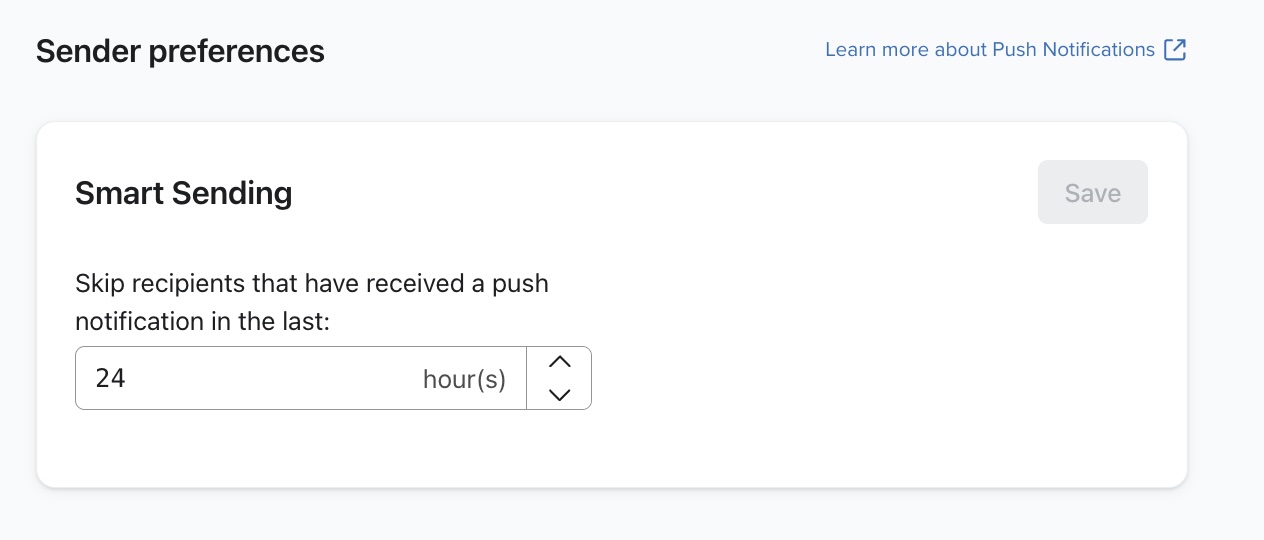 Push Smart Sending Einstellungen