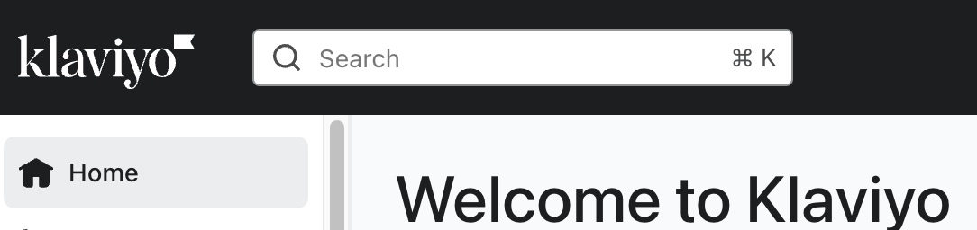 Search bar in Klaviyo