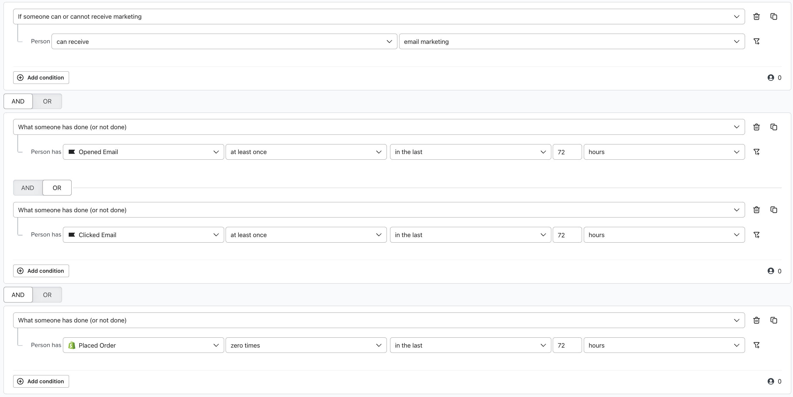 이메일 에스프레소 샷 세그먼트
