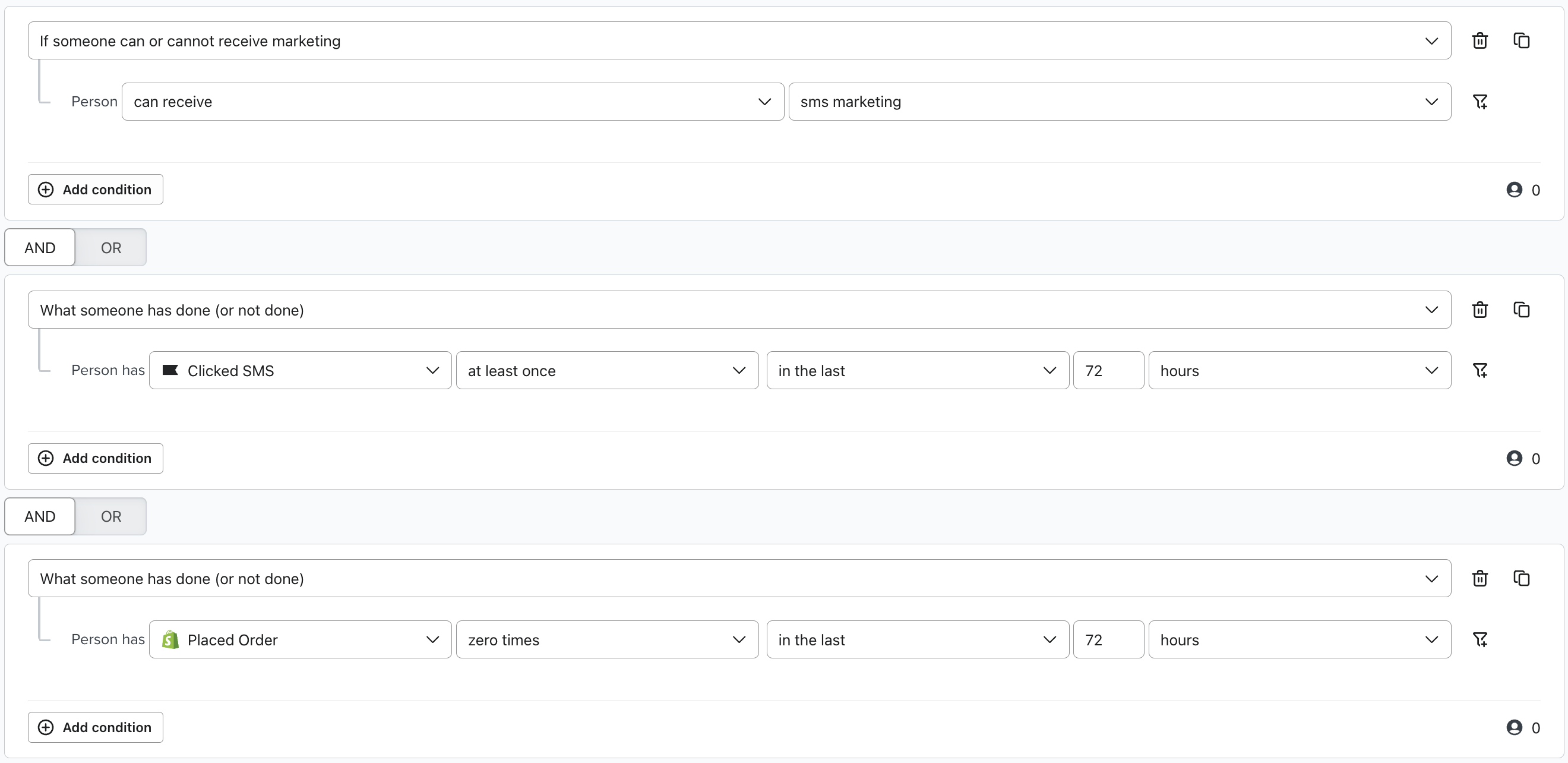 Segmento de dose de café expresso SMS