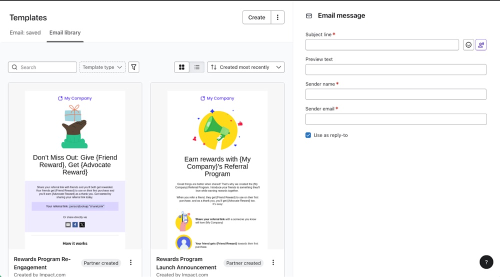 Première étape de l’assistant de campagne.