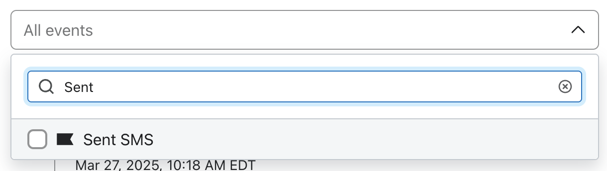 Filtering metrics to only show Sent SMS