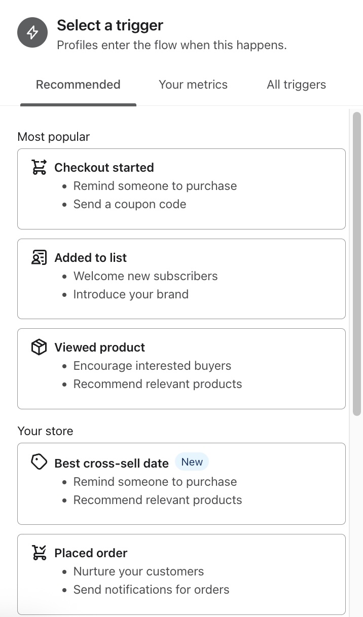 Available flow triggers