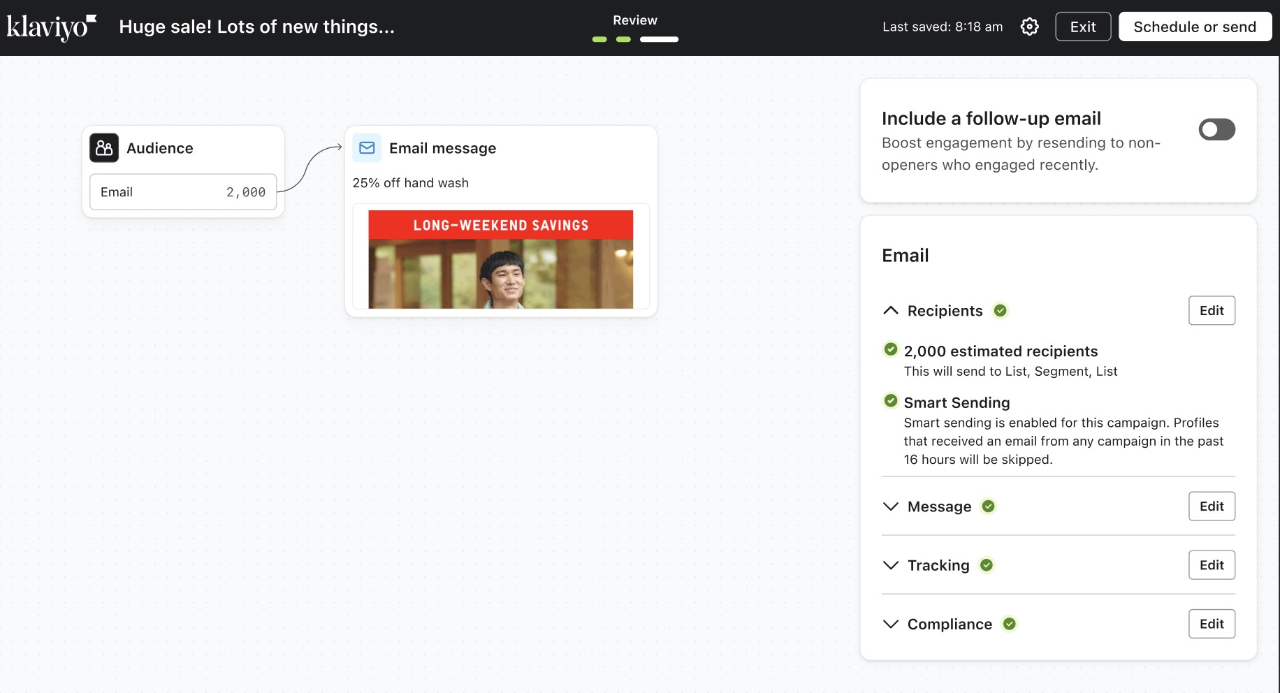 En kampanj med en vald mall