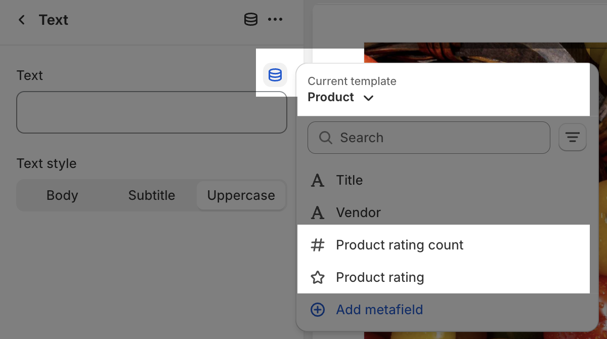 Recensies metafields opties
