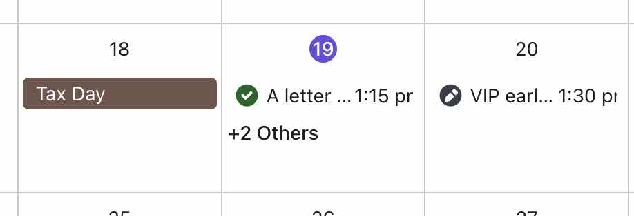 Een kalender met veel campagnes op één dag