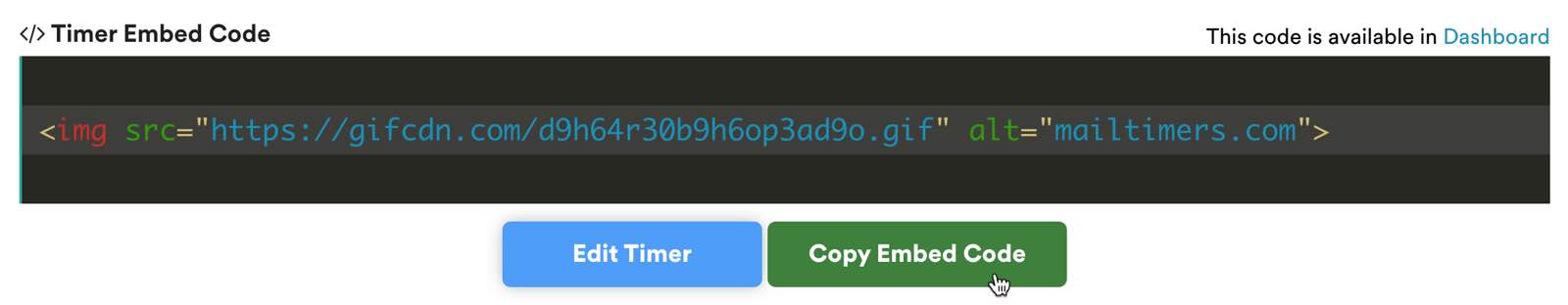 Een timer insluitcode in MailTimers