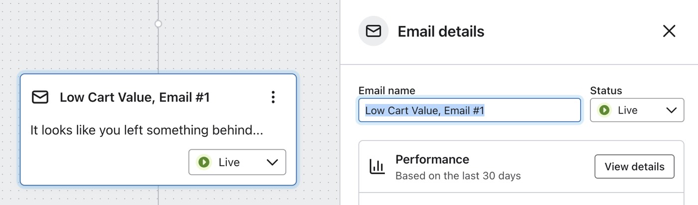 Het detailpaneel met het naamveld gemarkeerd.