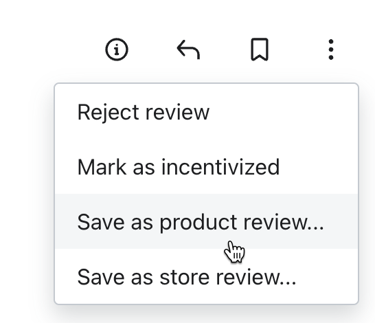 De optie Opslaan als productreview...