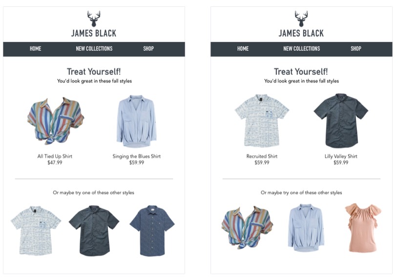 voorbeeld e-mail gebaseerd op voorspeld geslacht