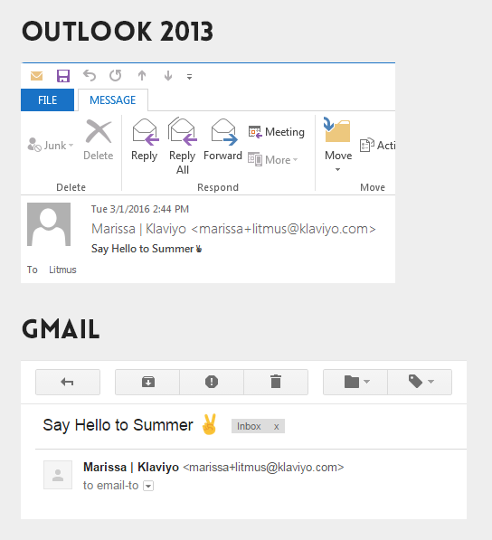 Een vredesteken-emoji in Outlook en Gmail