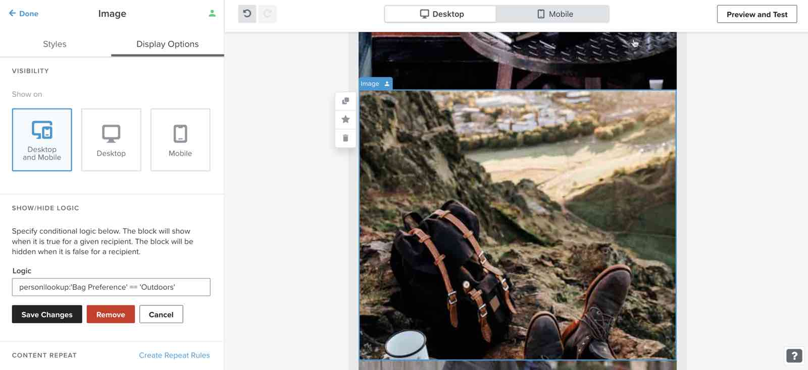 Tas voorkeur = buiten