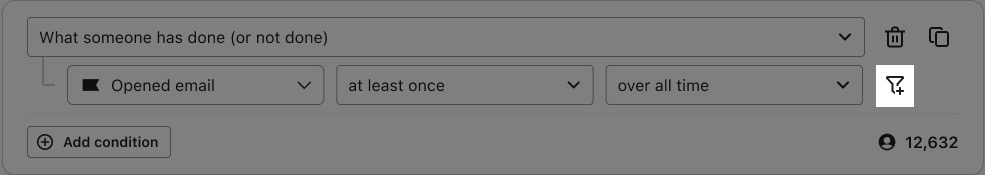Filterknop in segment