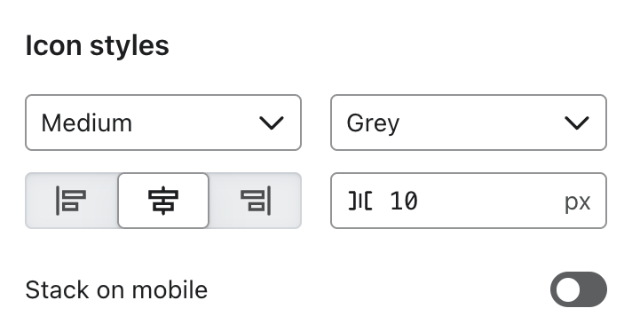 Ustawienia stylu ikon