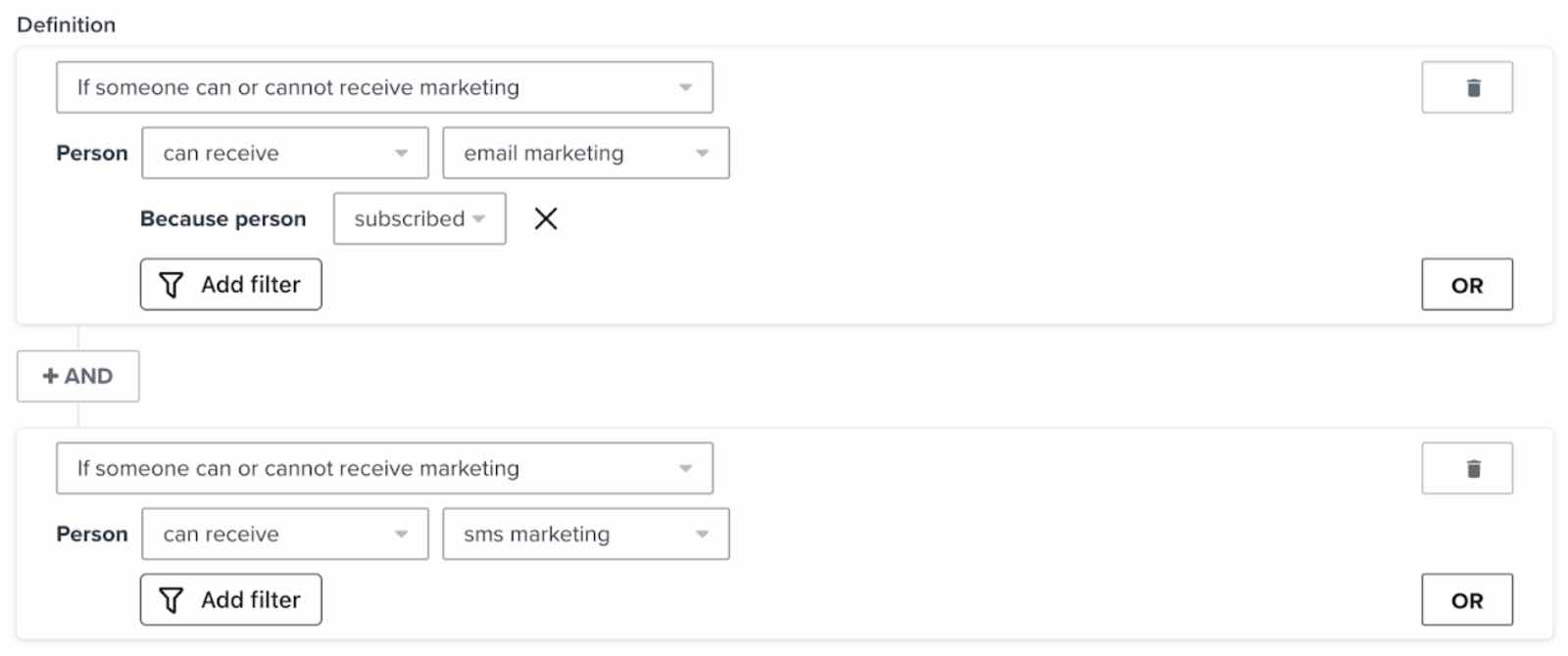 e-mail plus SMS subskrybent