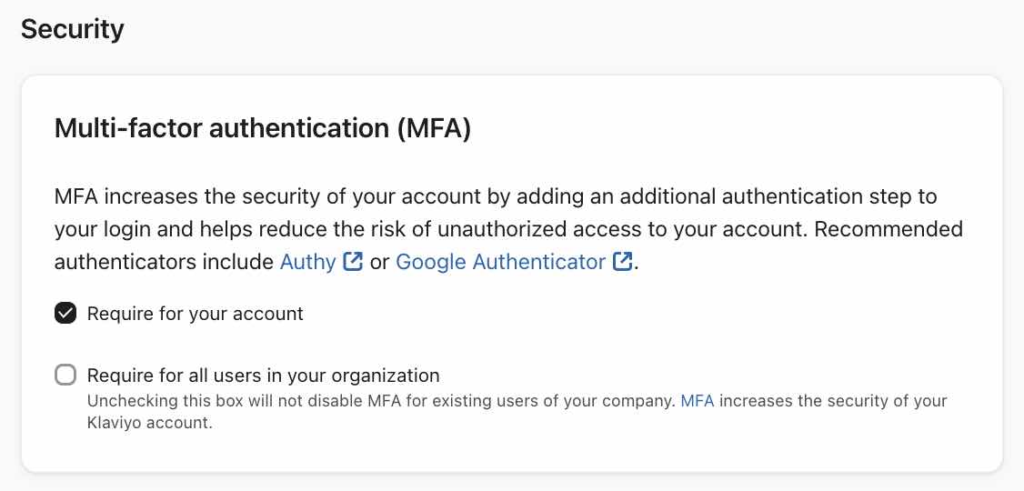 Karta Zabezpieczenia pokazująca uwierzytelnianie wieloskładnikowe