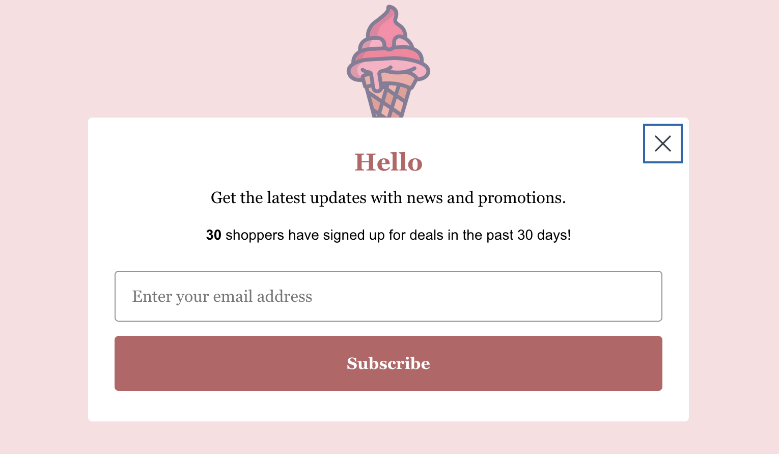 Formularz rejestracyjny z blokiem Zarejestruj się counter wyświetlającym w czasie rzeczywistym liczbę Zarejestruj się na przykładowej stronie internetowej.