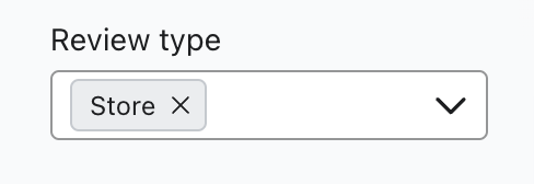 Menu Typ przefiltrowane tak, aby zawierało tylko recenzje sklepów