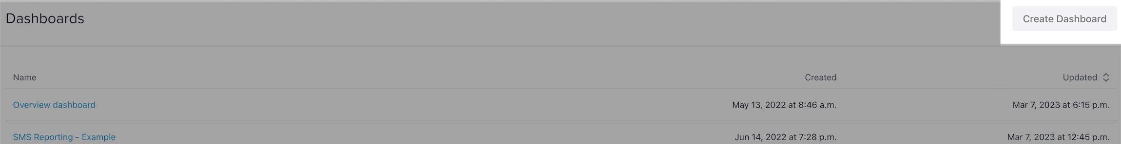 Przycisk Utwórz pulpit podświetlony w prawym górnym rogu sekcji pulpitu.