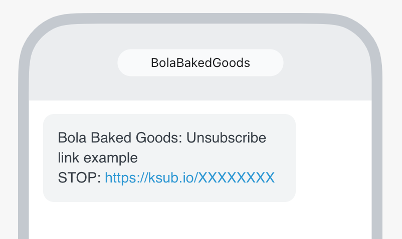 Exempel på en text med en avregistreringslänk