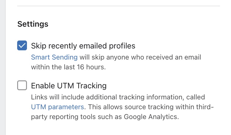 Smart Sending-alternativ för flöde e-post