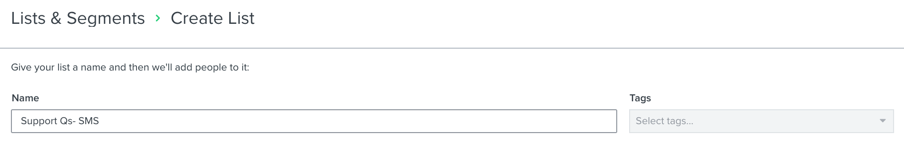 Exempel på en lista för personer som vill support