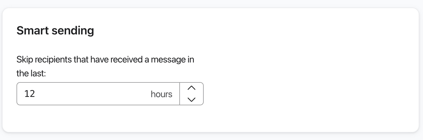 Smart Sending-fält med 12 timmar valt