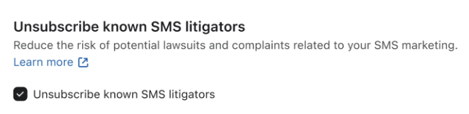 Inställning för att automatiskt ta bort samtycke från kända sms-tvistlösare