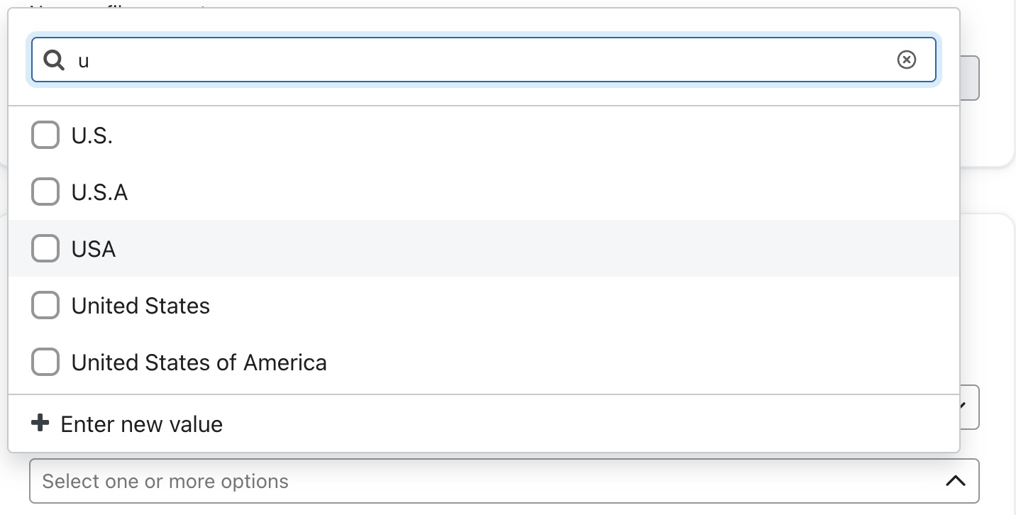 Olika varianter av samma fastighet för USA