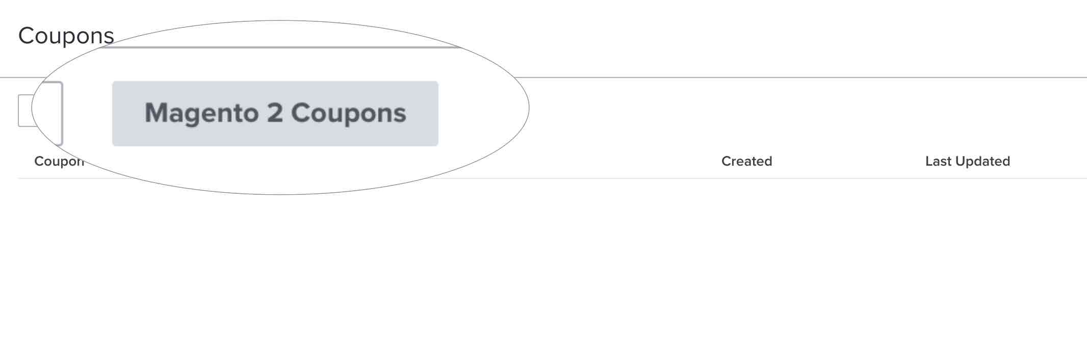 Kupongfliken med Magento 2 kupong markerad. 