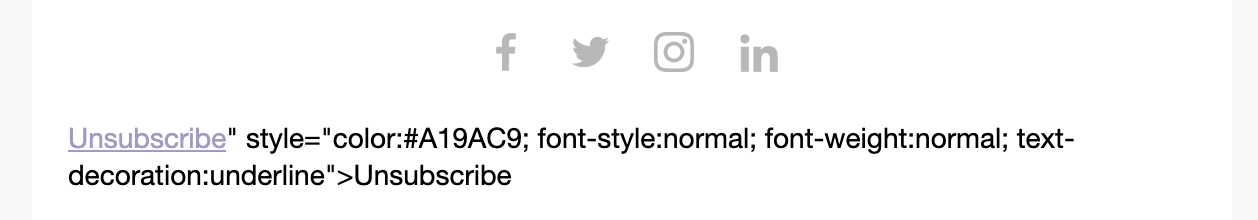En trasig avregistreringslänk