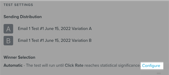 Debajo de la etiqueta Selección de Ganador, hay un enlace para abrir el modal Selección de Ganador.