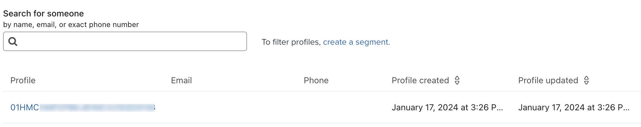Búsqueda de notificaciones recientes push perfil en un accpimt