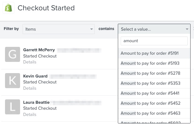 página de pago Comenzó el feed mostrando eventos con elementos de pedido en borrador listados como 'Importe a pagar por pedido...'.