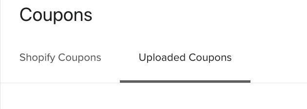 La pestaña Cupón subido seleccionada en la página Cupón.