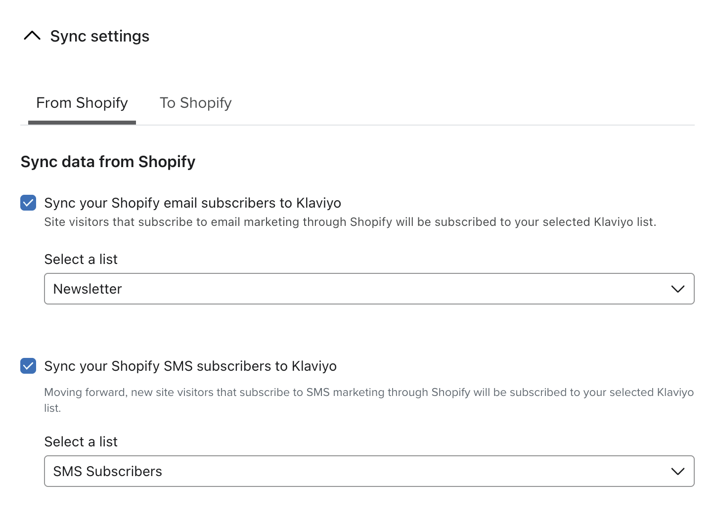 Strona konfiguracji integracji Shopify.