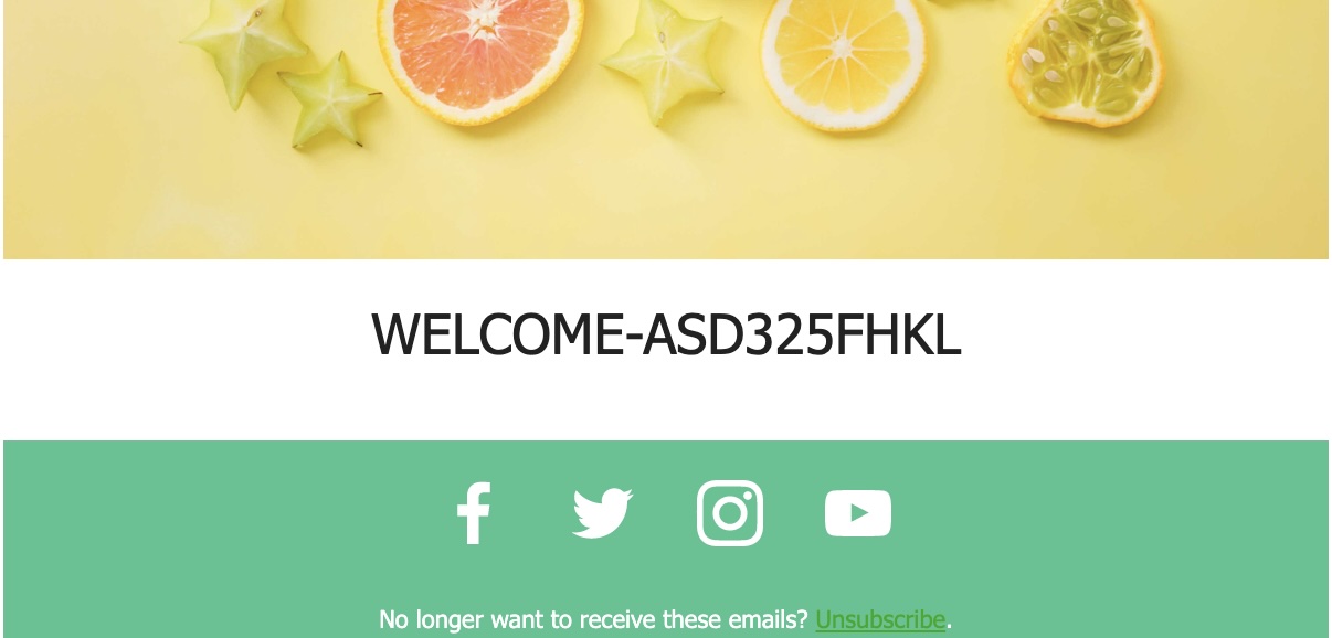 Unik 10-siffrig kod läggs till i slutet av kupongprefixet