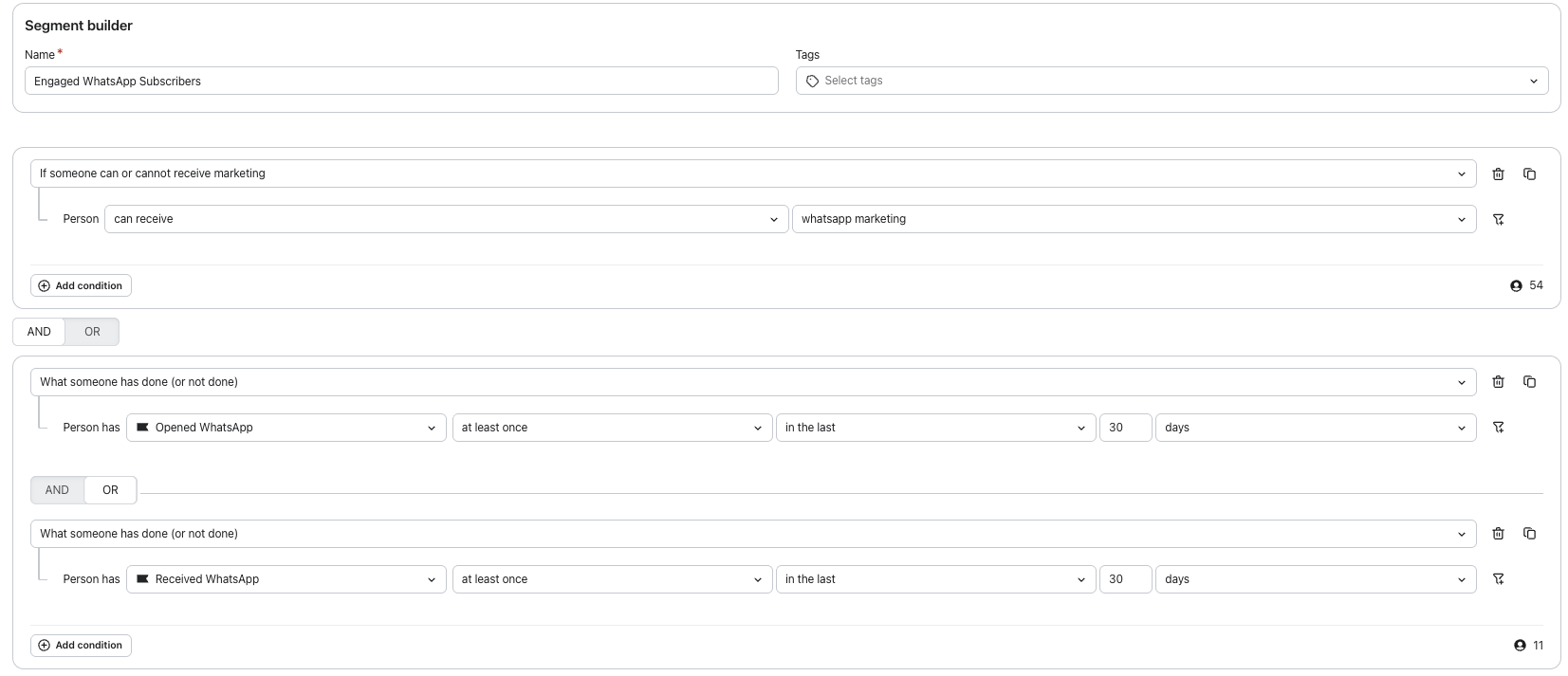 Mycket engagerat WhatsApp-segment