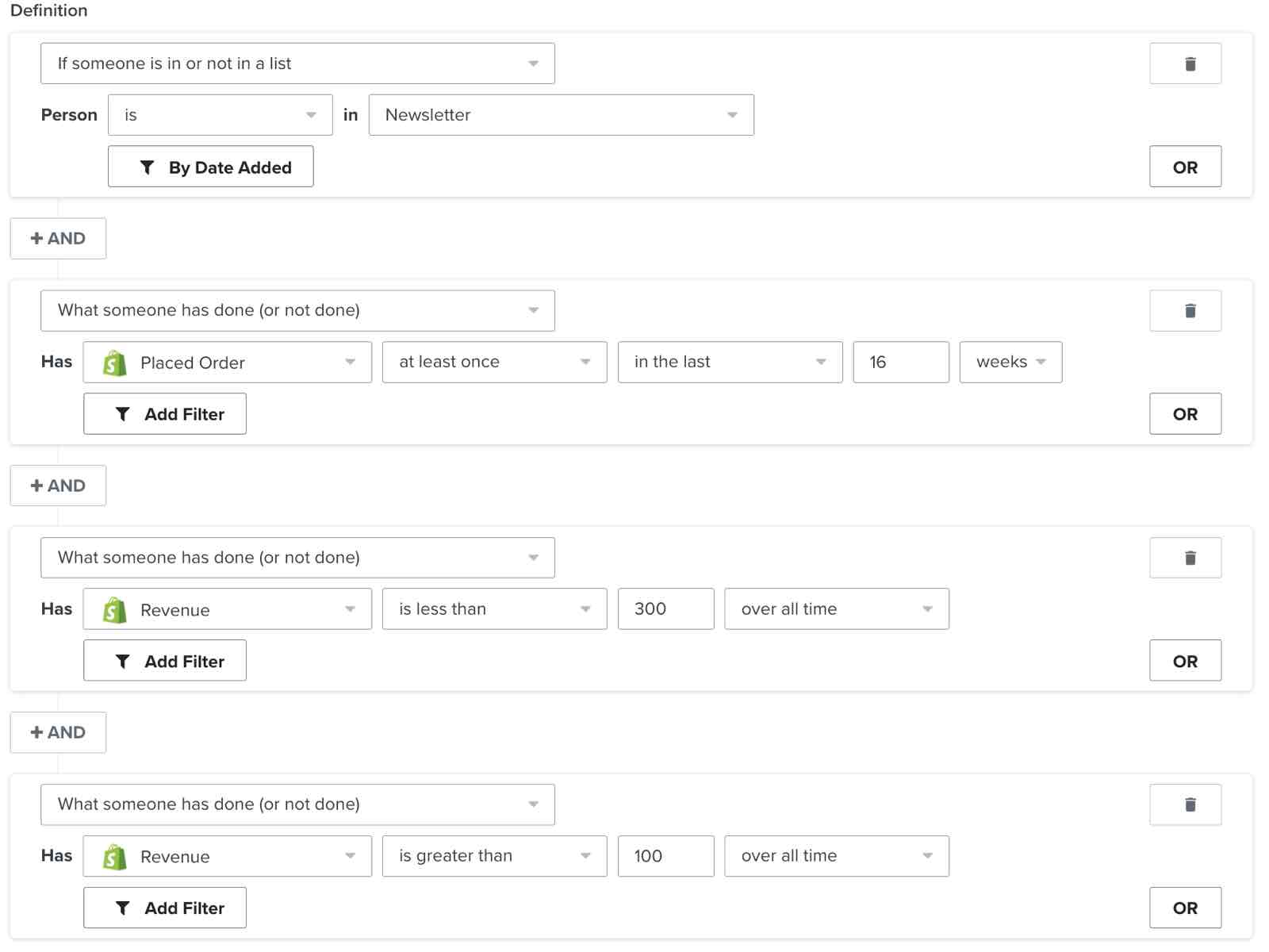 Ein Segment von Kunde, der zum Big Spender werden könnte